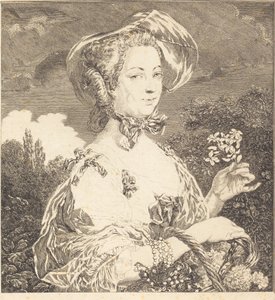 La Marquise de Pompadour en belle jardinière door Jean Louis Anselin