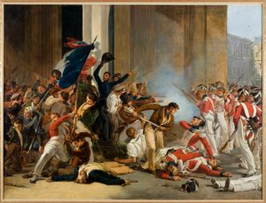 Frans: Inname van het Louvre, 29 juli 1830; bloedbad van de Zwitserse Garde