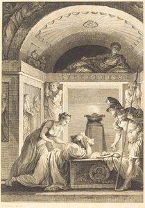 De Matrone van Efeze door Jean Louis Delignon and Antoine Jean Duclos after Jean Honoré Fragonard