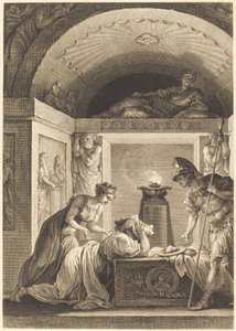 De matrone van Efeze door Jean Louis Delignon and Antoine Jean Duclos after Jean Honoré Fragonard