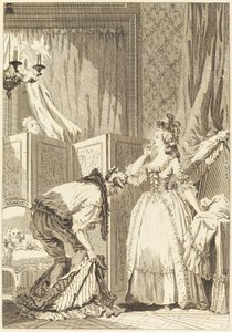 De geslagen en tevreden bedrogen echtgenoot door Jean Louis Delignon and Antoine Jean Duclos after Jean Honoré Fragonard