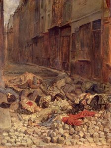 Barricade in de Rue de la Mortellerie, juni 1848 (Herinnering aan de Burgeroorlog) 1849 door Jean Louis Ernest Meissonier