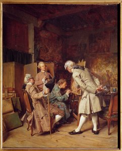 Schilderij liefhebbers (in de smaak van de 18e eeuw), ook bekend als Un peintre door Jean Louis Ernest Meissonier