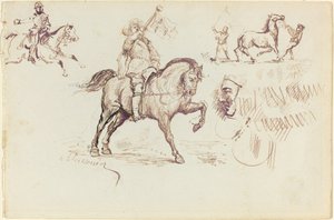 De heraut van Murcia en andere studies (recto) door Jean Louis Ernest Meissonier