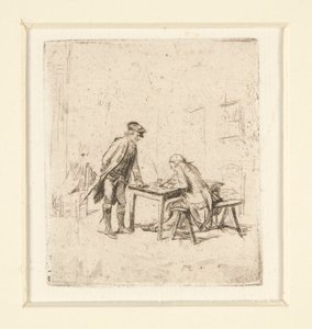 Het rapport en Harlekijn door Jean Louis Ernest Meissonier