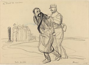 Aan het Front van Vincennes. Bolo pacha, ca. 1914-1919 door Jean Louis Forain