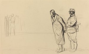 Aan het front van Vincennes. Bolo pacha, ca. 1914-1919 door Jean Louis Forain