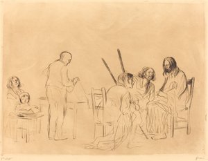 Voor het Avondmaal in Emmaus (eerste plaat) door Jean Louis Forain