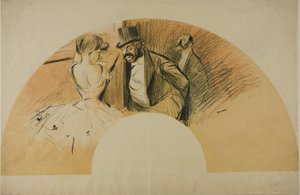 Waaier voor het Gavarni Bal door Jean Louis Forain