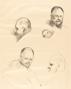 Vier Schetsen van Ambroise Vollard door Jean Louis Forain