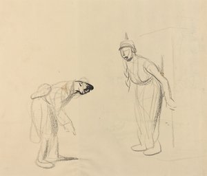 Het Verstoppen van de "louis" (verso) door Jean Louis Forain