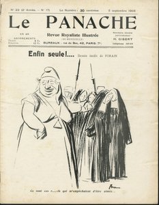 Illustratie door Jean-Louis Forain voor de omslag van Le Panache, royalistisch geïllustreerd tijdschrift, nr. 20 door Jean Louis Forain