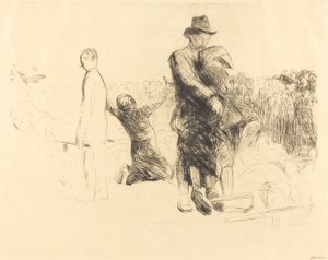 Lourdes, transport van de verlamde door Jean Louis Forain