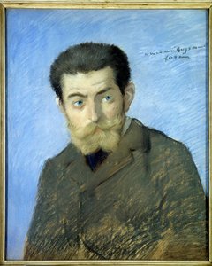 Portret van de Franse schrijver Charles Marie Georges Huysmans door Jean Louis Forain