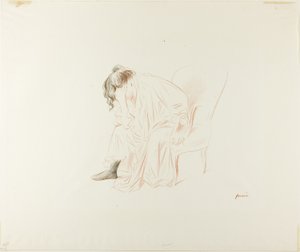 Zittende vrouw, hoofd in rechterhand door Jean Louis Forain