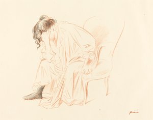 Zittende Vrouw met Haar Hoofd Rustend op Haar Rechterhand door Jean Louis Forain