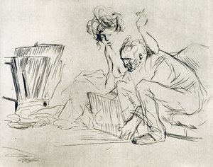 Het model in rust, 1925 door Jean Louis Forain