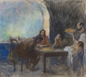 Het avondmaal in Emmaüs (mogelijk ca. 1912-1913) door Jean Louis Forain