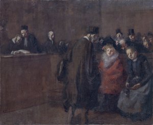 De rechtszaal scène de tribunal, 1910 door Jean Louis Forain