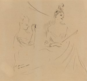 Twee Dames in een Loge, 1886 door Jean Louis Forain