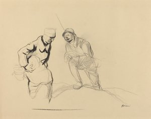 Twee soldaten door Jean Louis Forain