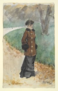 Vrouw die loopt door Jean Louis Forain
