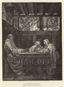 Sainte Radegonde et Fortunatus. St Radegund en de dichter Venentius Fortunatus, 6e eeuw door Jean Louis Hamon