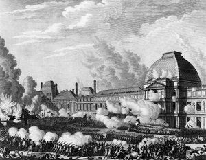 Franse Revolutie: 10 augustus door Jean Louis II (after) Prieur