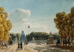 Een Uitzicht op de Tuilerieën vanaf de Champs-Elysées