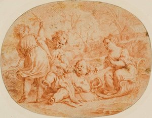 Allegorische scène met ruziënde kinderen