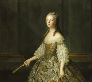 Madame Adélaïde van Frankrijk 1732-1800, met een Waaier door Jean Marc Nattier