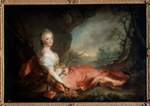 Portret van Madame Adelaide van Frankrijk (1732-1799) als Diana, dochter van Lodewijk XV door Jean Marc Nattier