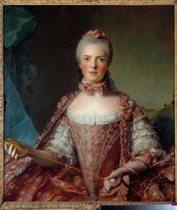 Portret van Madame Adélaïde van Frankrijk die knopen maakt door Jean Marc Nattier