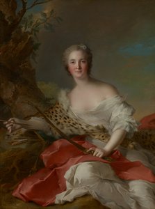 Portret van Madame Bonnier de la Mosson als Diana (Constance-Gabrielle-Magdeleine du Monciel de Lauraille) door Jean Marc Nattier