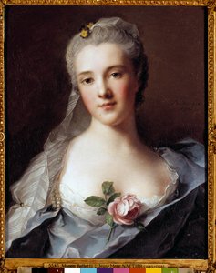 Portret van Manon Balletti (1740-1776), vrouw van architect Jean François Blondel (1705-1774) (schilderij) door Jean Marc Nattier