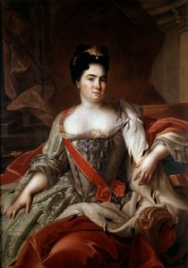 Portret van de Russische keizerin Catharina I (1684-1727), vrouw van Peter de Grote Schilderij door Jean Marc Nattier (1685-1766) 18e eeuw Hermitage Museum, Sint-Petersburg door Jean Marc Nattier