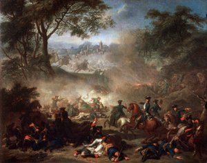 De Slag bij Lesnaya, 1717 door Jean Marc Nattier