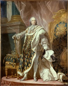 Portret van Louis XV in heilige kleding, koning van Frankrijk door Jean Martial Frédou