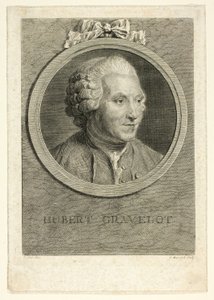 Portret van Hubert Gravelot door Jean Massard