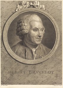 Hubert Gravelot door Jean Massard after Maurice Quentin de La Tour