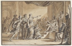Sabinus en Epponina door Vespasianus veroordeeld door Jean Michel Moreau