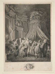 Het naar bed gaan van de bruid