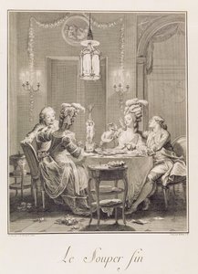 Het fijne avondmaal, 1781, gegraveerd door I.S. Helman (1743-1809) door Jean Michel the Younger Moreau