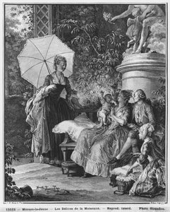 De geneugten van het moederschap, gegraveerd door Isidore Stanislas Helman