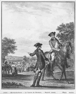 De paardenrace, gegraveerd door Heinrich Guttenberg door Jean Michel the Younger Moreau