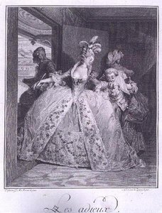 Het afscheid, gegraveerd door Robert Delaunay (1749-1814) door Jean Michel the Younger (after) Moreau