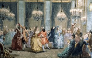 Bal in de 18e eeuw door Jean Michel the Younger Moreau