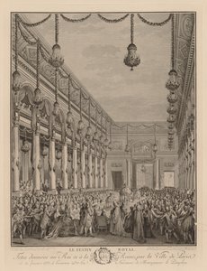 Het koninklijke feestmaal in het stadhuis, 21 januari 1782 door Jean Michel the Younger Moreau