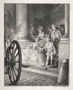 Rétif de la Bretonne: De Kleine Peetouders, 1777 door Jean Michel the Younger Moreau