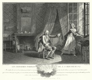De laatste woorden van Jean-Jacques Rousseau door Jean Michel the Younger Moreau
